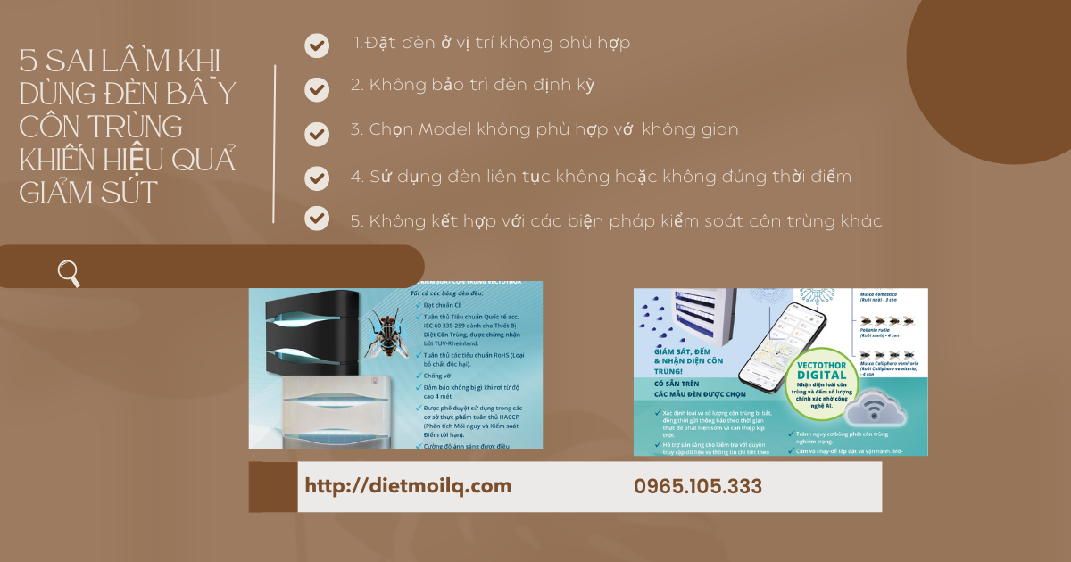 5 sai lầm khi dùng đèn bẫy côn trùng khiến hiệu quả giảm sút